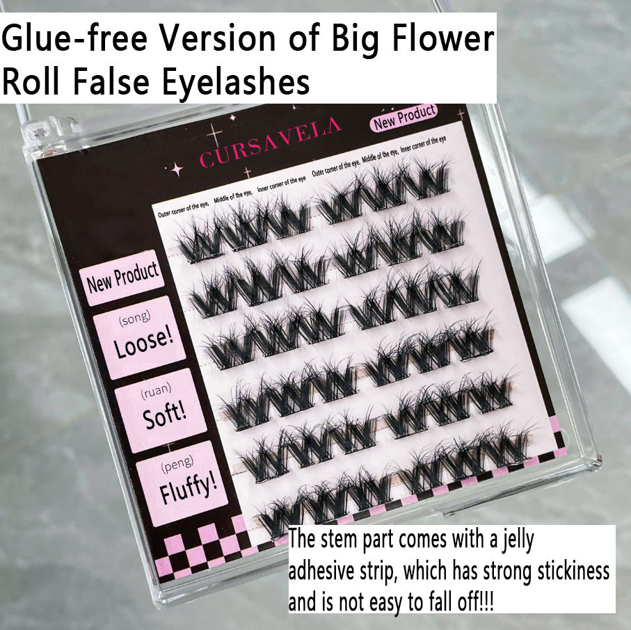 A Must - buy! 100 - piece Pack of 3D Big Flower Roll Glue - free False Eyelashes, Allowing Lazy People to Easily Stand out in Beauty