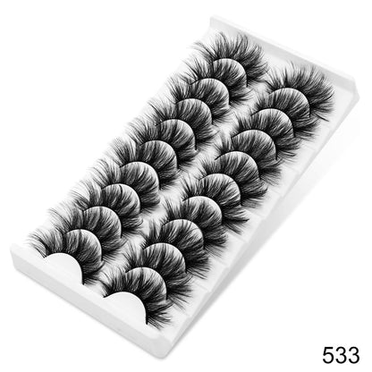 Classic Volume Eyelashes 10 Pairs of Luxurious 6D Faux Mink Lashes - Natural, Fluffy, Dramatic False Eyelashes for Makeup - Reusable, Lightweight, Comfortable Eyelash Extensions for Everyday Wear