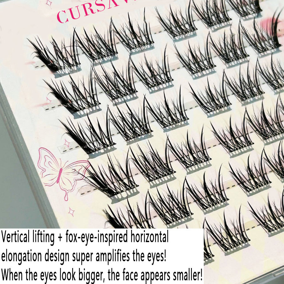 Individual DIY Lashes Fresh Diagonal - flying Fox - style False Eyelashes | Natural Simulation, Transparent Curl, Enlarge Eyes