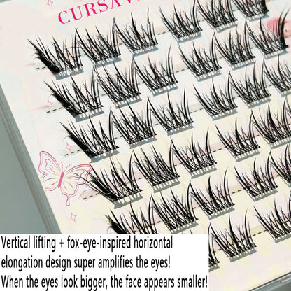 Individual DIY Lashes Fresh Diagonal - flying Fox - style False Eyelashes | Natural Simulation, Transparent Curl, Enlarge Eyes