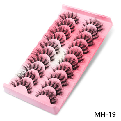 10 Pairs 3D Mink Eyelashes - Exquisitely Fluffy, Ultra Soft, Delicately Wispy, Utterly Natural, Stylish Cross Eyelash Extension, Highly Reusable, False Lashes Ideal for Makeup.