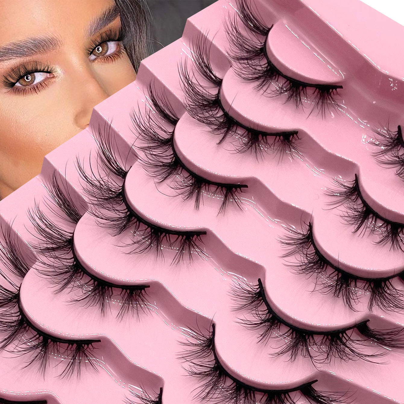 High-Quality Faux Mink Eyelashes, Natural Look, 5/7/10/13/20 Pairs, Reusable False Lashes for Everyday & Special Occasions