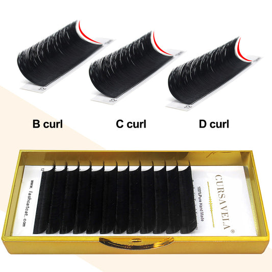 100pcs CURSAVELA  Easy Fan Eyelashes Extensions Blooming Lashes Self-Making Flowering Fast Fans Eyelashes Bloom Thick Faux Mink Lash