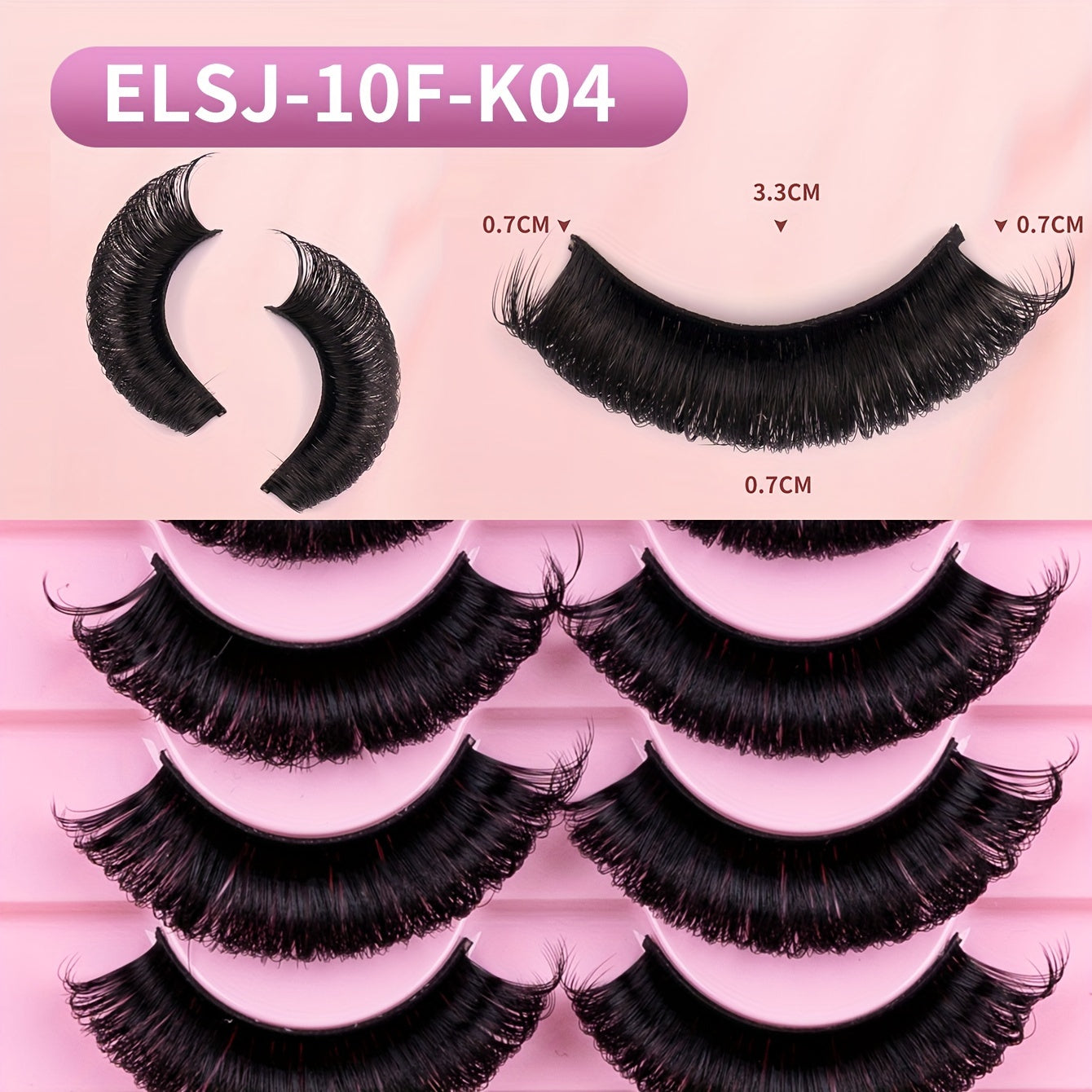 Classic Volume Eyelashes 10 Pairs 33mm 3D False Eyelashes, Russian Curls, Natural & Light, Perfect for Beginners, Party & Holiday