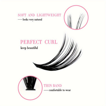 CURSAVELA Individual DIY lashes Thick Curling Cluster Lashes - Natural Soft 40D Individual Lashes (8-16mm) Mixed 0.07mm C/D, Lightweight, Waterproof, Long Lasting, DIY Self Grafting, 3D Effect Manga Lashes for Daily Wear