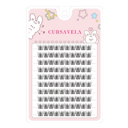 100pcs 5D Trilogy Messy Voluminous Eyelashes - 10 Trays Natural Single Cluster Lazy Series "Little Devil" Style