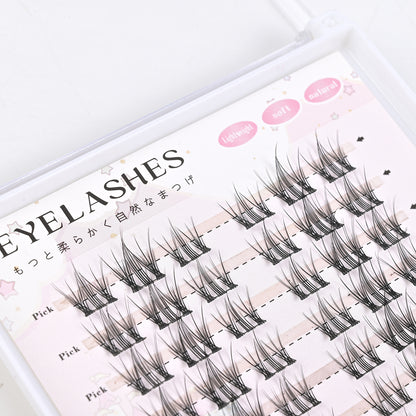 100 pcs Iceberg & Flower Sea False Eyelashes - Densely Curled, Natural-looking, with Firm Hairs, Soft & Delicate, Thin Black Stems