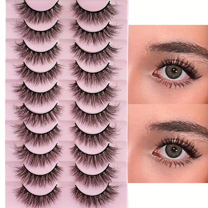 3D Fluffy Natural Look False Eyelashes for Manga & Anime, Reusable, Perfect for Daily & Cosplay Looks