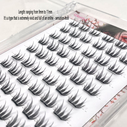 Segmented Self-adhesive False Eyelashes for the "Little Rich Lady" Style, Glue-free, as Light as a Feather, with Natural and Simulated "Born-with" Look