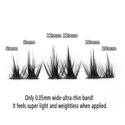 Individual DIY lashes Pure and Sexy Style Double - Tipped "White Moonlight" False Eyelashes, Natural and Realistic Fairy Hair Single Clusters, Ultra - Thin Stem for Enlarged Eyes