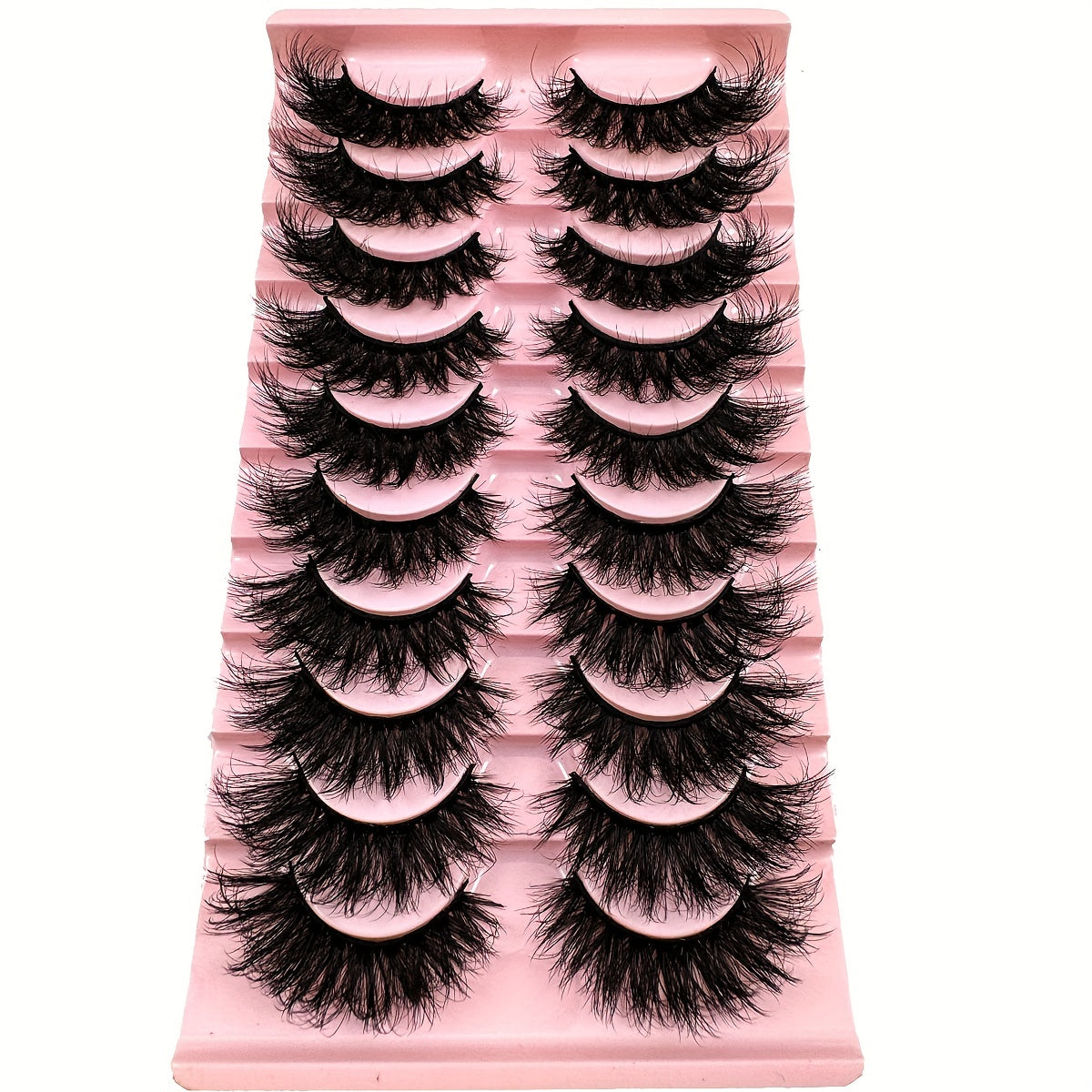 Classic Volume Eyelashes 10 Pairs New Cat Eye Fluffy Faux Mink Lashes - 8D Natural Dramatic Long Thick Curled False Eyelashes, Soft and Lightweight, 3D Russian Curled Eyelashes