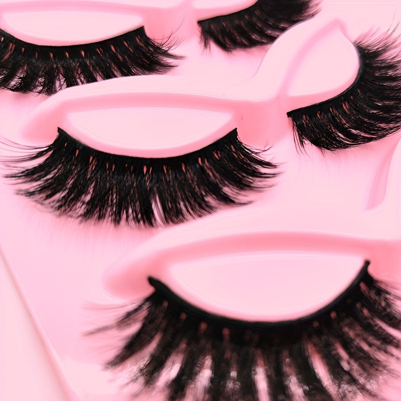 Classic Volume Eyelashes 5 Pairs 3D Faux Mink Dramatic Volume Lashes - Fluffy Long Cat Eye Design