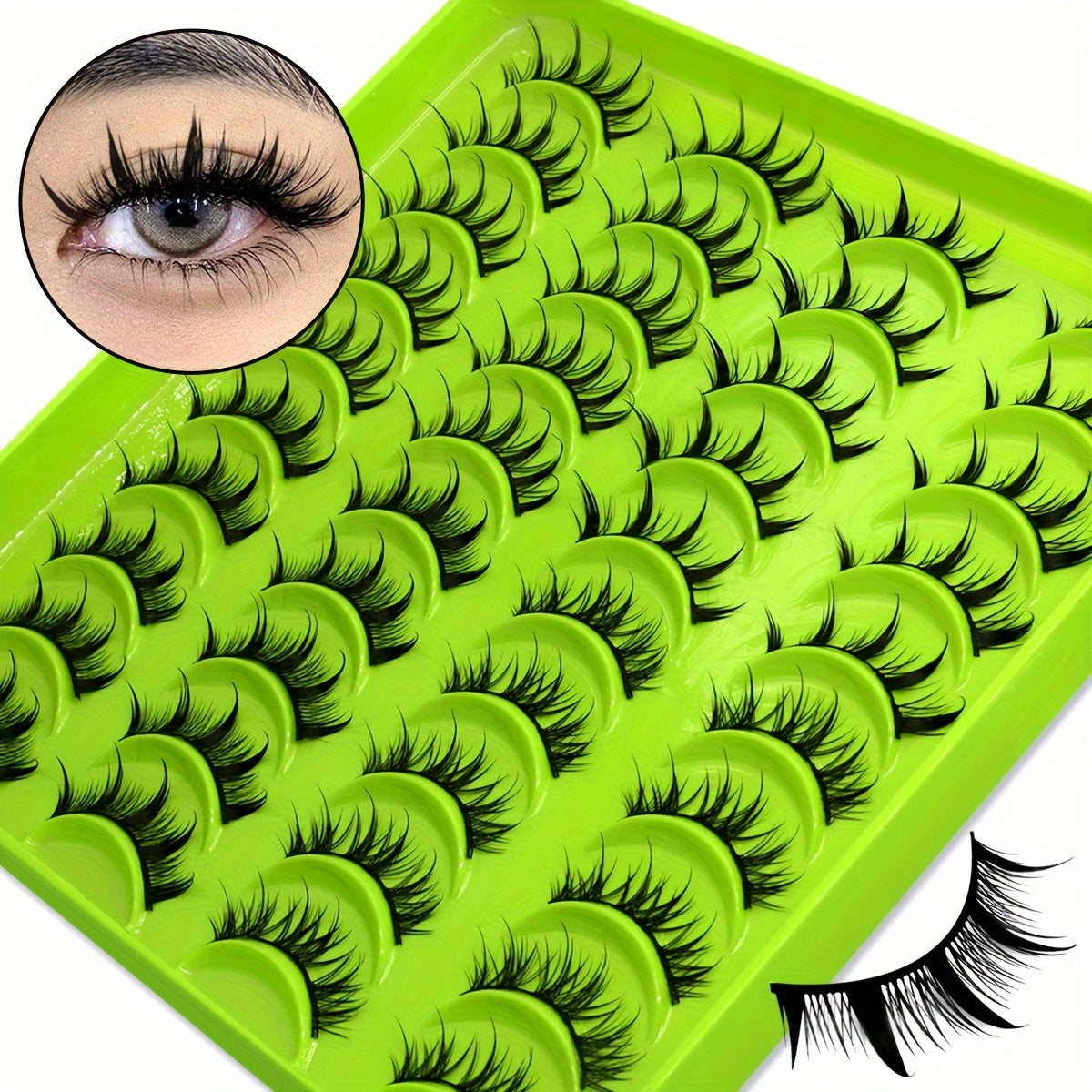 20 Pairs of 3D Stereoscopic Manga Lashes – False Eyelashes for Cosplay & Anime Makeup