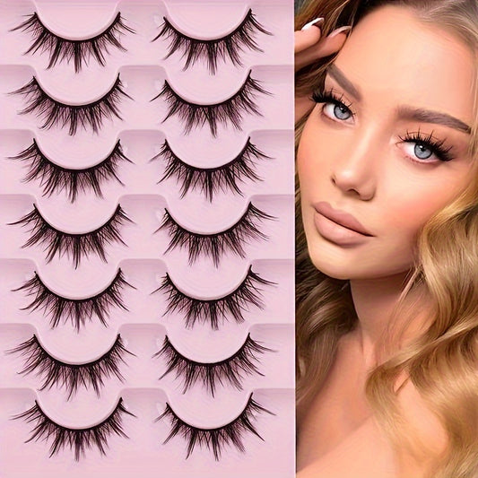 3D Volume Wispy Fluffy Manga Lashes - Natural Look Anime & Cosplay Eyelashes, Korean & Japanese Style Individual Clusters.