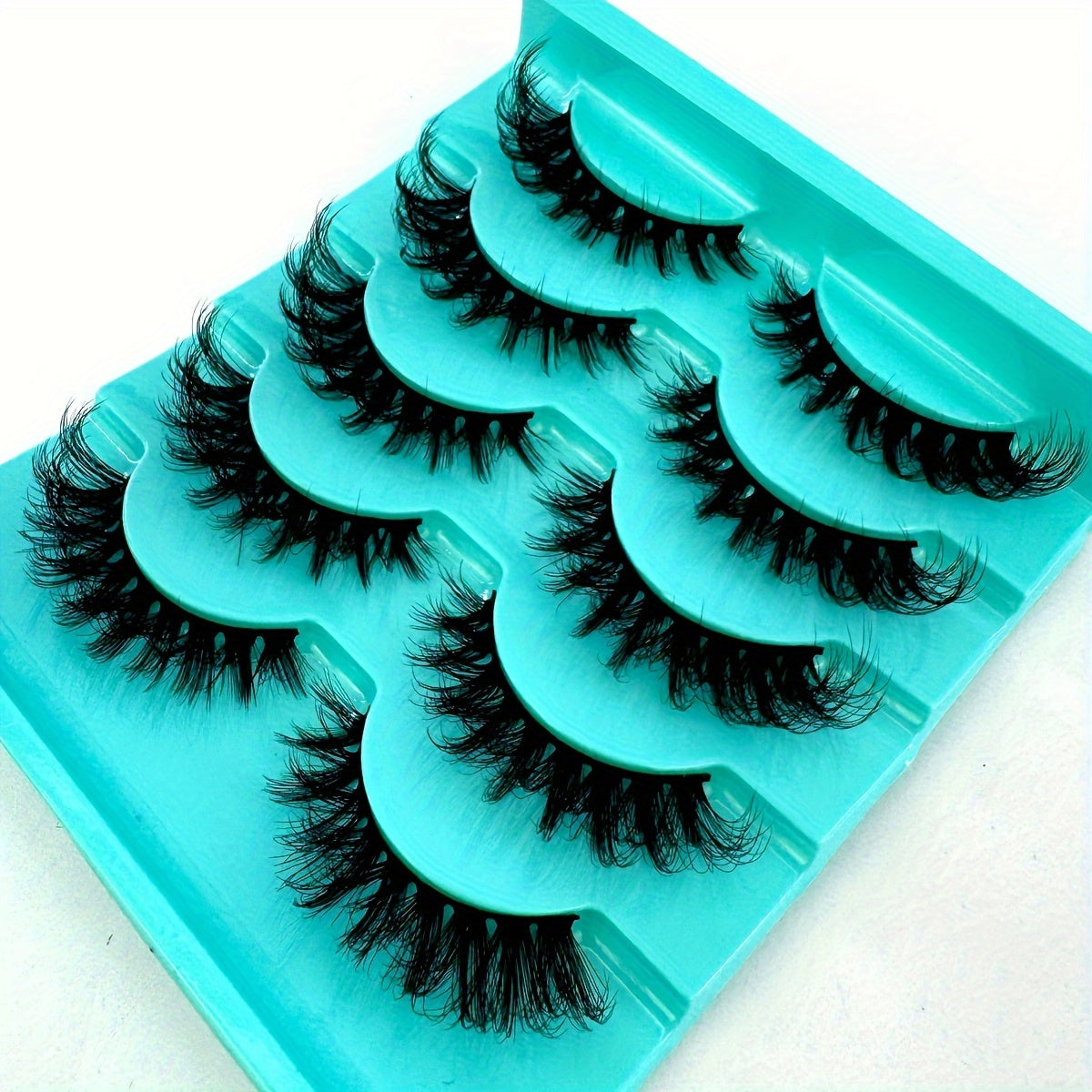 5 Pairs 3D Cat Eye Lashes, Fluffy & Soft Cross Style, D Curl Natural False Lashes for Daily & Glamorous Looks