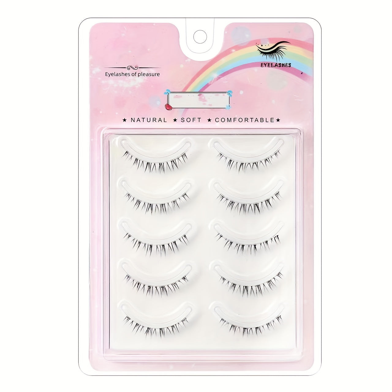 100pcs 5 pairs Soft and Natural Faux Mink Lashes, Short Transparent Root False Eyelashes for a Dramatic Eye Look.