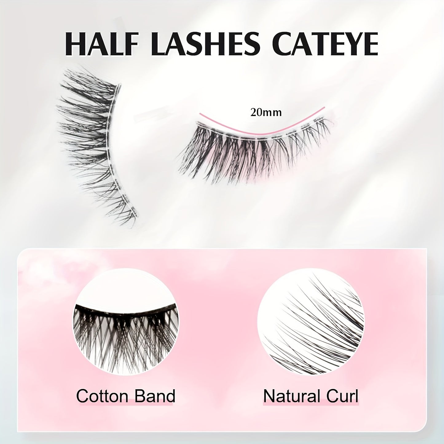 10 Pairs of Natural Style Half Eye Fox Eyelashes - 3-5-9mm Length, Soft and Lightweight, Perfect for Fox and Cat Eye Looks, Easy to Wear for Beginners, Ideal for Daily Dates