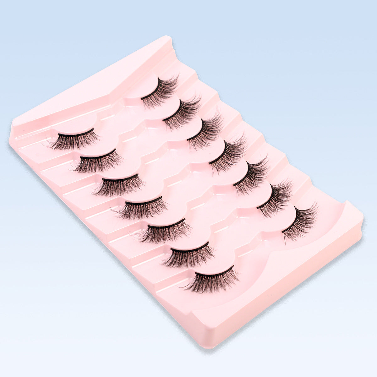 CURSAVELA 7 Pairs Half Eye 3D Short Cat Eye False Eyelashes, Faux End-Half Style