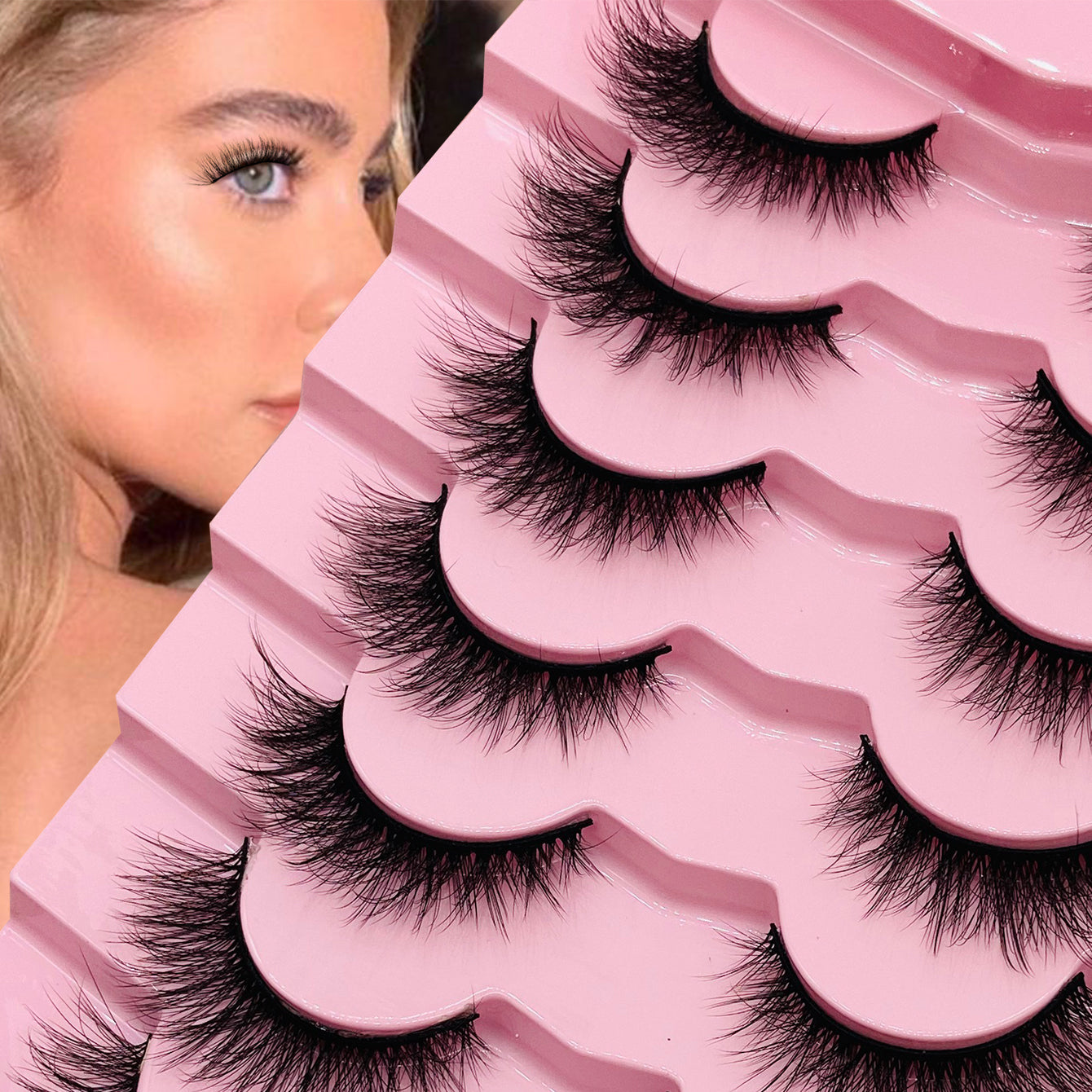 High-Quality Faux Mink Eyelashes, Natural Look, 5/7/10/13/20 Pairs, Reusable False Lashes for Everyday & Special Occasions