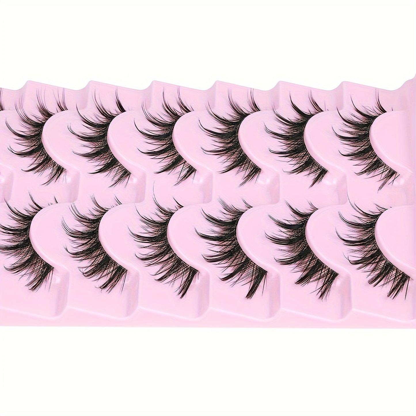 3D Anime Cosplay False Eyelashes - Lightweight & Reusable, Transparent Stem for Dramatic Manga Look