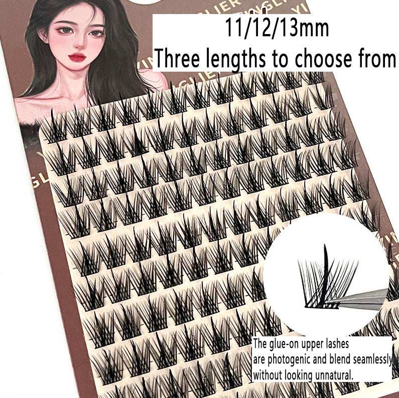 100pcs Pure Wild Devil False Eyelashes - Single Cluster Sectional Manga Barbie Natural &amp; Realistic Style, Beginner-Friendly, Perfect for Camera