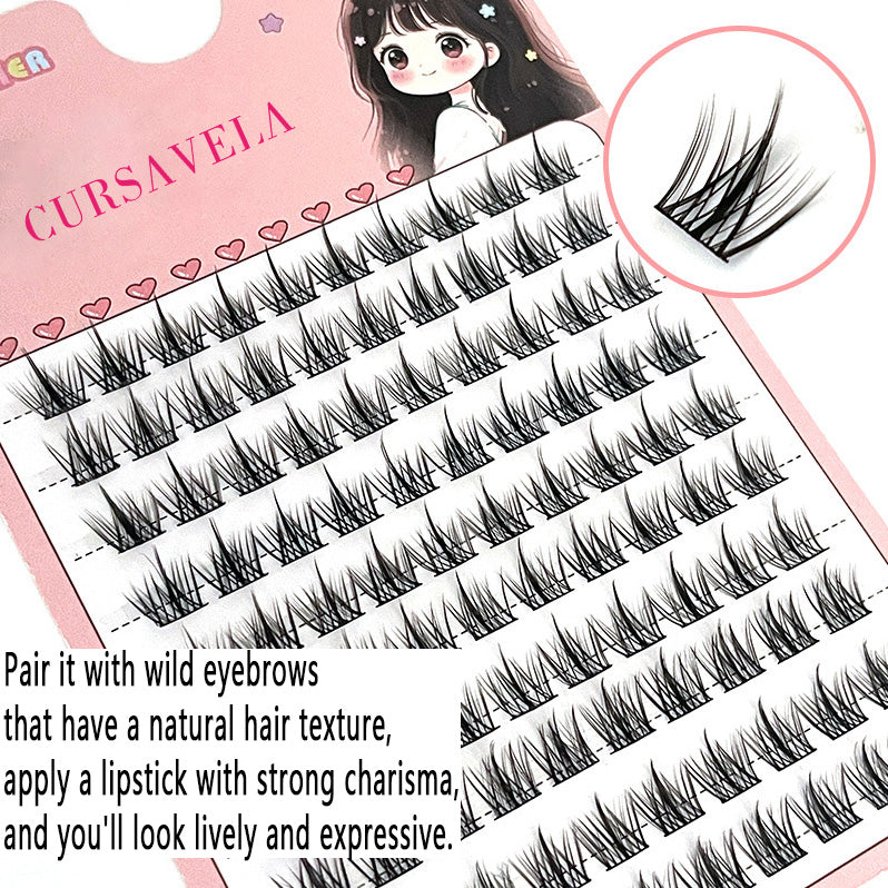 100pcs Must-Have for Lazy Girls! Natural and Realistic Single-Cluster False Lashes, Easy for Beginners, Create Natural Big Eyes Like You Were Born With Them