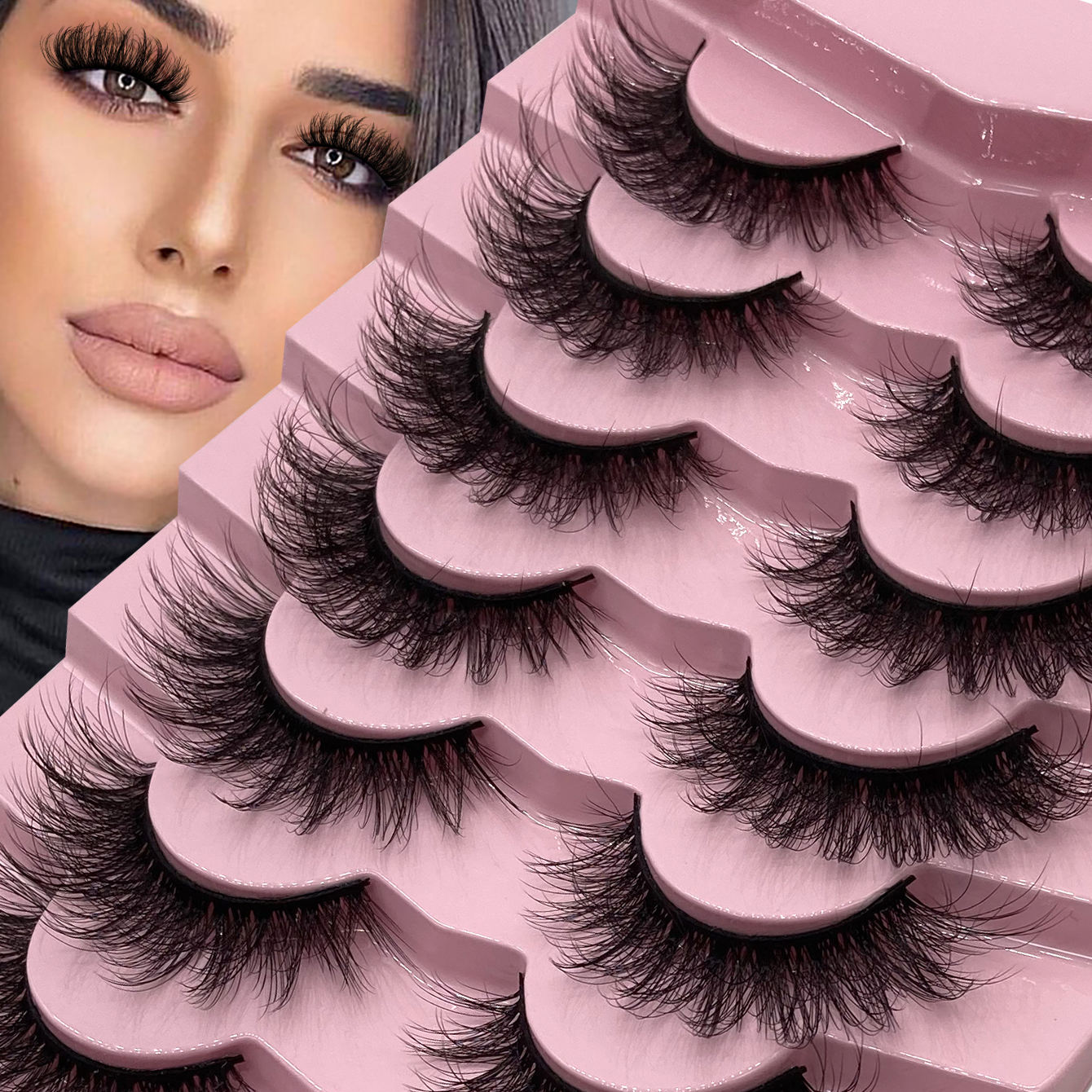 High-Quality Faux Mink Eyelashes, Natural Look, 5/7/10/13/20 Pairs, Reusable False Lashes for Everyday & Special Occasions