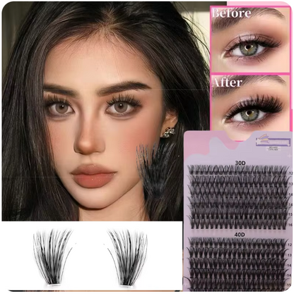 100pcs 12 Rows Large Capacity Cluster Eyelashes–240 Strands,Naturally Dense Grafting Lashes