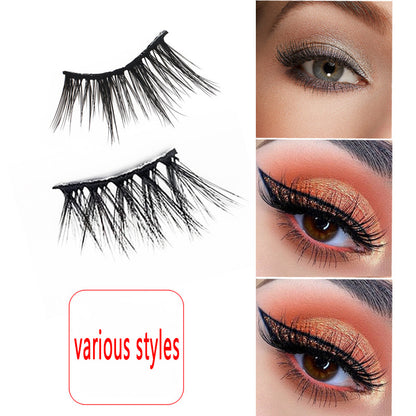 100pcs Wholesale Cat Eye Style One-piece Long Black Stem Half False Eyelashes