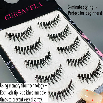 Individual DIY lashes Comic-Style Wet 08 Lashes | One-Piece, Dense & Easy for Barbie Glow