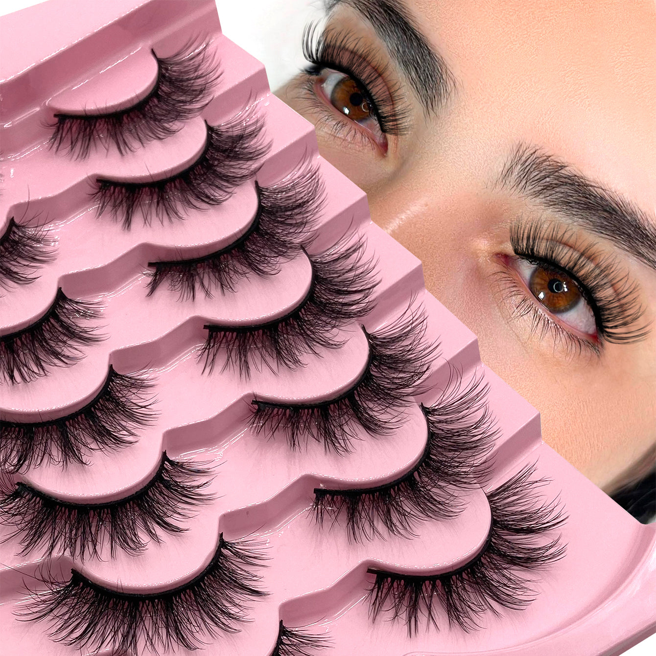 High-Quality Faux Mink Eyelashes, Natural Look, 5/7/10/13/20 Pairs, Reusable False Lashes for Everyday & Special Occasions