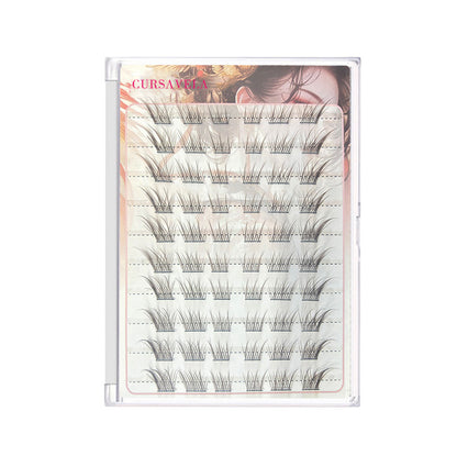 Individual DIY lashes Glue-Free Version Black Tea Brown Su Daji: Fox-Inspired Charm Segmented False Eyelashes – Natural, Voluminous &amp; Lifelike