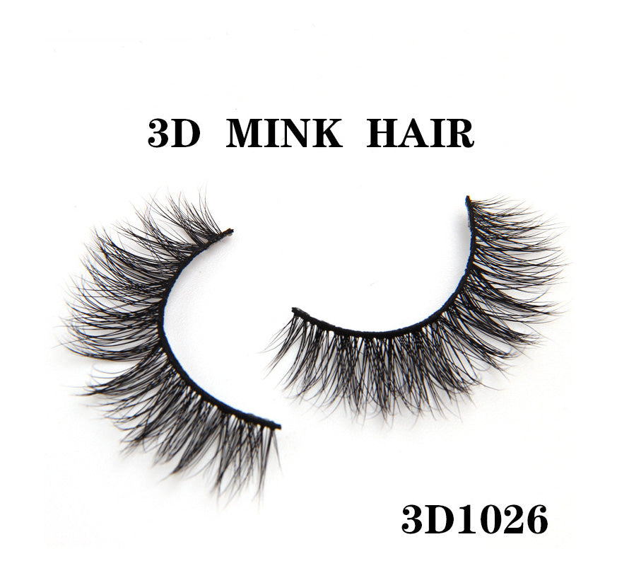 3D Mink Fur Faux Eyelashes, Voluminous and Messy Style, Natural Mink Effect, European and American Style