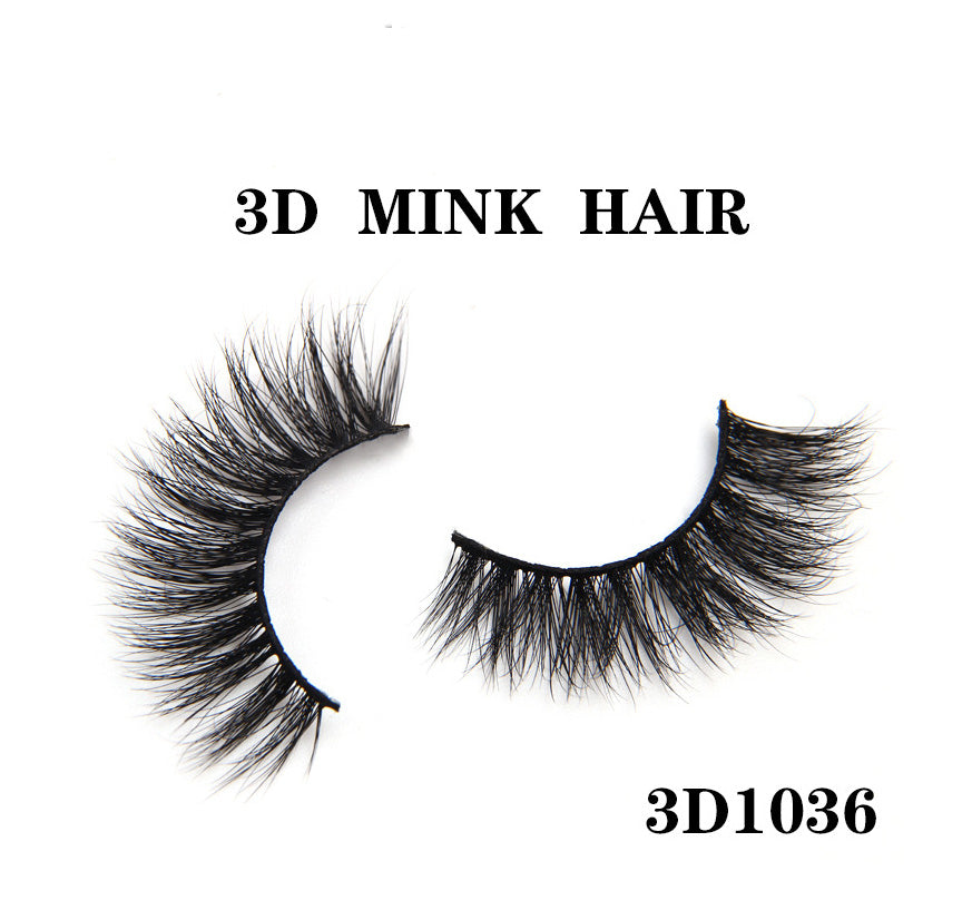 3D Mink Fur Faux Eyelashes, Voluminous and Messy Style, Natural Mink Effect, European and American Style