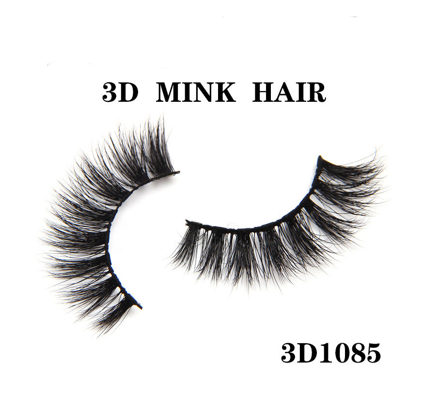 3D Mink Fur Faux Eyelashes, Voluminous and Messy Style, Natural Mink Effect, European and American Style