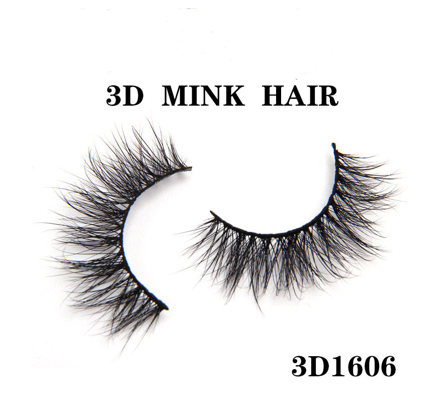 3D Mink Fur Faux Eyelashes, Voluminous and Messy Style, Natural Mink Effect, European and American Style