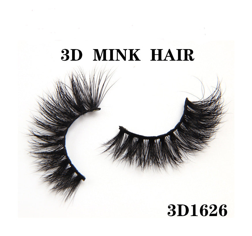 3D Mink Fur Faux Eyelashes, Voluminous and Messy Style, Natural Mink Effect, European and American Style