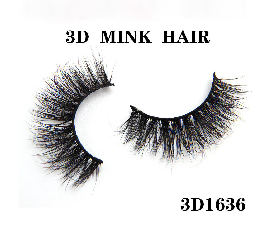 3D Mink Fur Faux Eyelashes, Voluminous and Messy Style, Natural Mink Effect, European and American Style