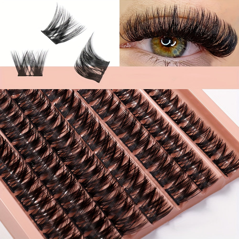 Individual DIY lashes  7 Rows Lash Clusters DIY Eyelash Extensions – Natural Curl, Long Individual Lashes, Mixed Tray Clusters, Volume & Wispy Lashes for DIY At-Home Extensions.