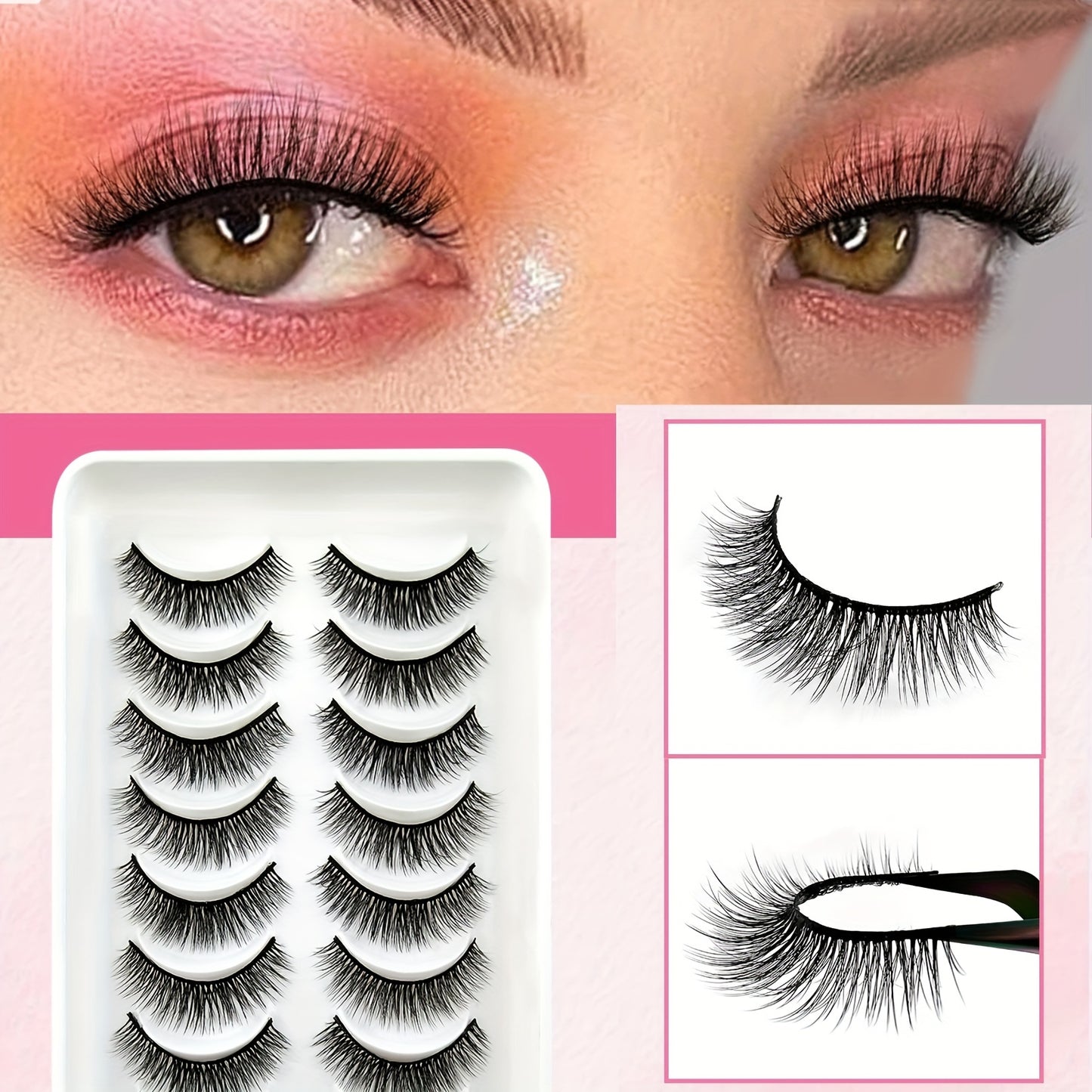 10 Pairs Luxurious Fluffy Faux Mink False Eyelashes - Natural Cross Style, Thick Volume for a Dramatic Look - Soft, Lightweight & Reusable, Cruelty-Free