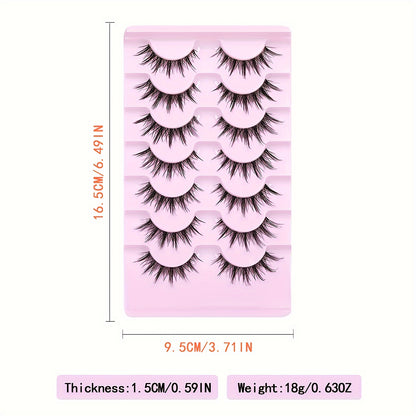 CURSAVELA 3D Anime Cosplay False Eyelashes - Ultra-Realistic, Lightweight & Reusable - Transparent Stem for Dramatic Asian Manga Look