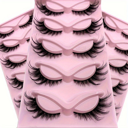 CURSAVELA 5 Pairs Fox Eye Lashes - Wispy Faux Mink Eyelashes, Fluffy Fairy Cat Eyelashes, 9D Spiky Tips False Eyelashes.