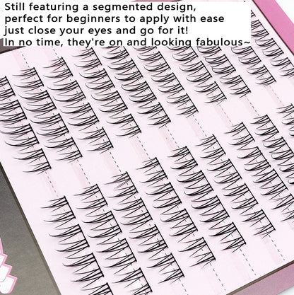 100 pcs Newbies' Must-Have! Ten-Row Double-Tip Small Flame False Eyelashes, Create a Natural Mother-Given Look