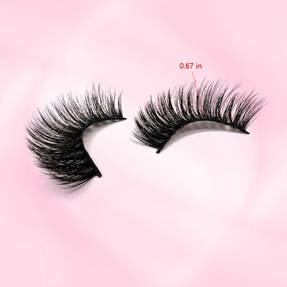 Classic Volume Eyelashes 10 Pairs 3D Fluffy Faux Mink Lashes - Thick Curling False Eyelashes for a Natural and Dramatic Look