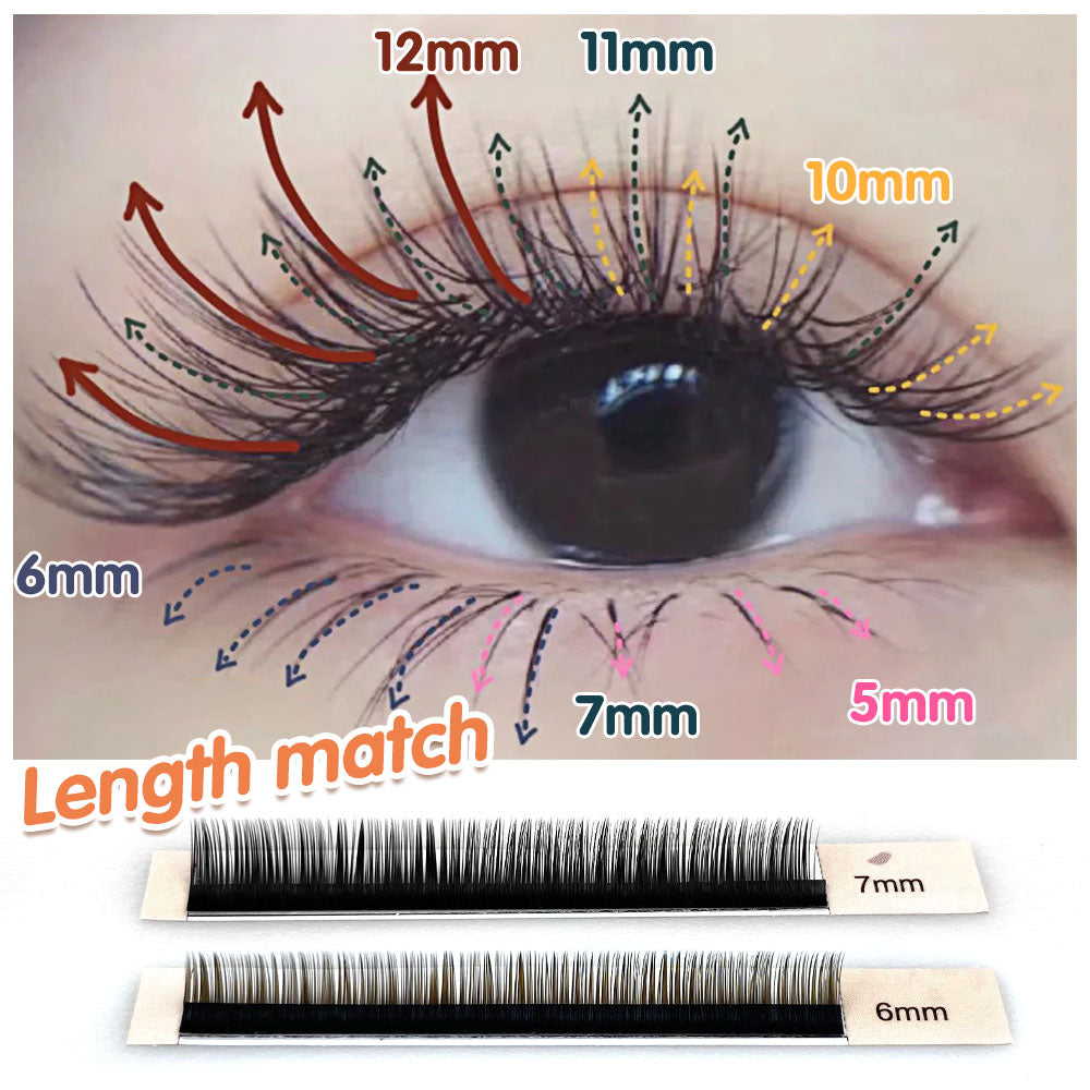 CURSAVELA Fake Lower Lashes  100pcs Mink 0.10 C Curl Brown Color 5mm 6mm 7mm