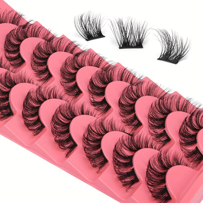 Lush 3D Faux Mink Lashes Kit: Waterproof, Lightweight, Multi-Length DIY for Natural to Glam Looks (8 Pairs)