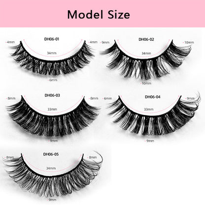 10-Pair Set of New DD Curl Russian Volume Lashes, Large Curve, Dramatic C & D Curls, Thick European & American Style Eyelashes