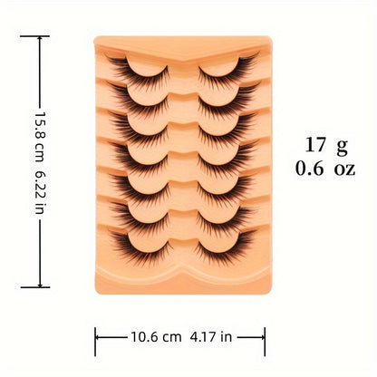 Luxury 3D Plush Cat Eye Fox Eye False Eyelashes - Thick, Fluffy, Lightweight, Suitable for Beginners | Multiple Styles Reusable Self-Adhesive Eyelashes (C/D Curl, 10-12mm/16-18mm/6-9mm)