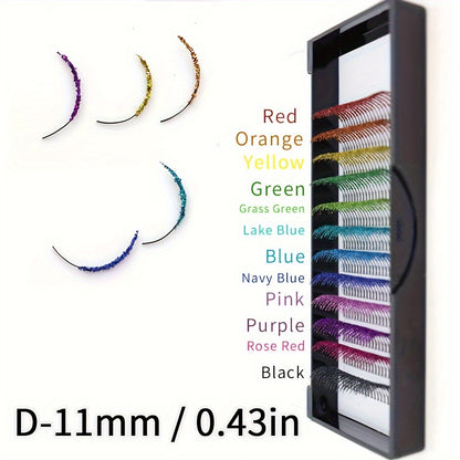 100pcs DIYDAY Glitter Eyelash Extensions - Mixed Color Premade Fan Lashes for Halloween Makeup