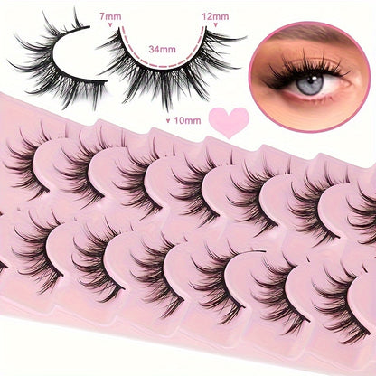 3D Volume Wispy Fluffy Manga Lashes - Natural Look Anime & Cosplay Eyelashes, Korean & Japanese Style Individual Clusters.